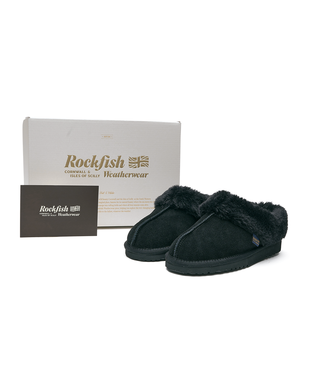 รองเท้าเปิดส้น WINTER FUR MULE - BLACK