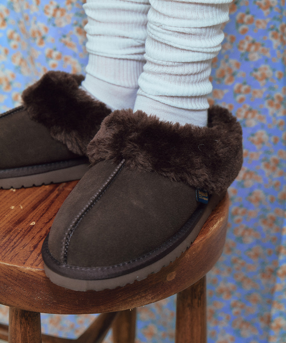 รองเท้าเปิดส้น ORIGINAL WINTER FUR MULE - CHOCO