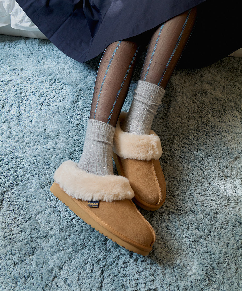 รองเท้าเปิดส้น ORIGINAL WINTER FUR MULE - CHESTNUT