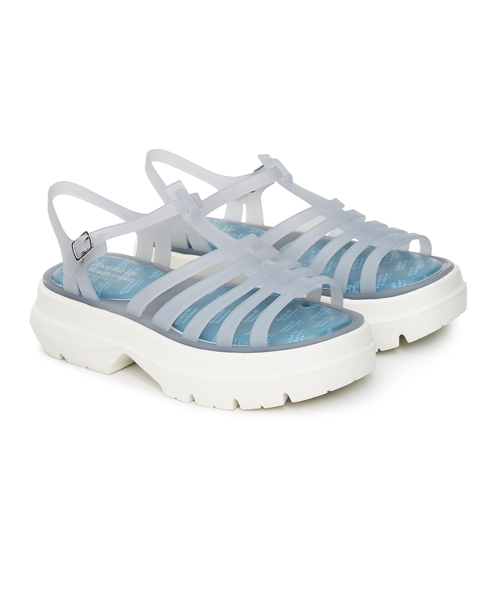 รองเท้าเจลลี่ GLAIR FLATFORM STRAPPY SANDALS - BLUE