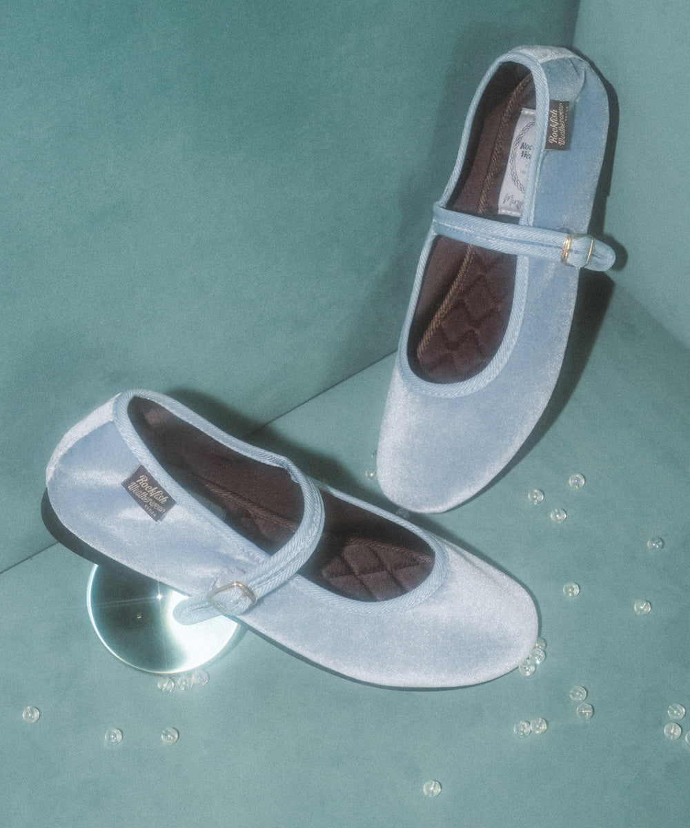 รองเท้าแมรี่เจน BELLA QUILTED MARYJANE - SKY BLUE