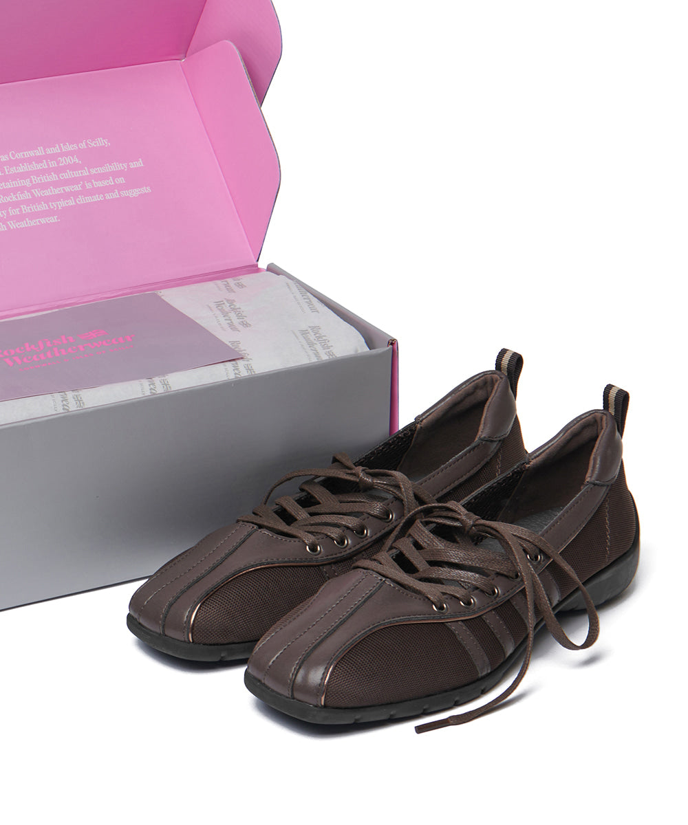รองเท้าผ้าใบ BLISS LACEUP SNEAKERS - CHOCO