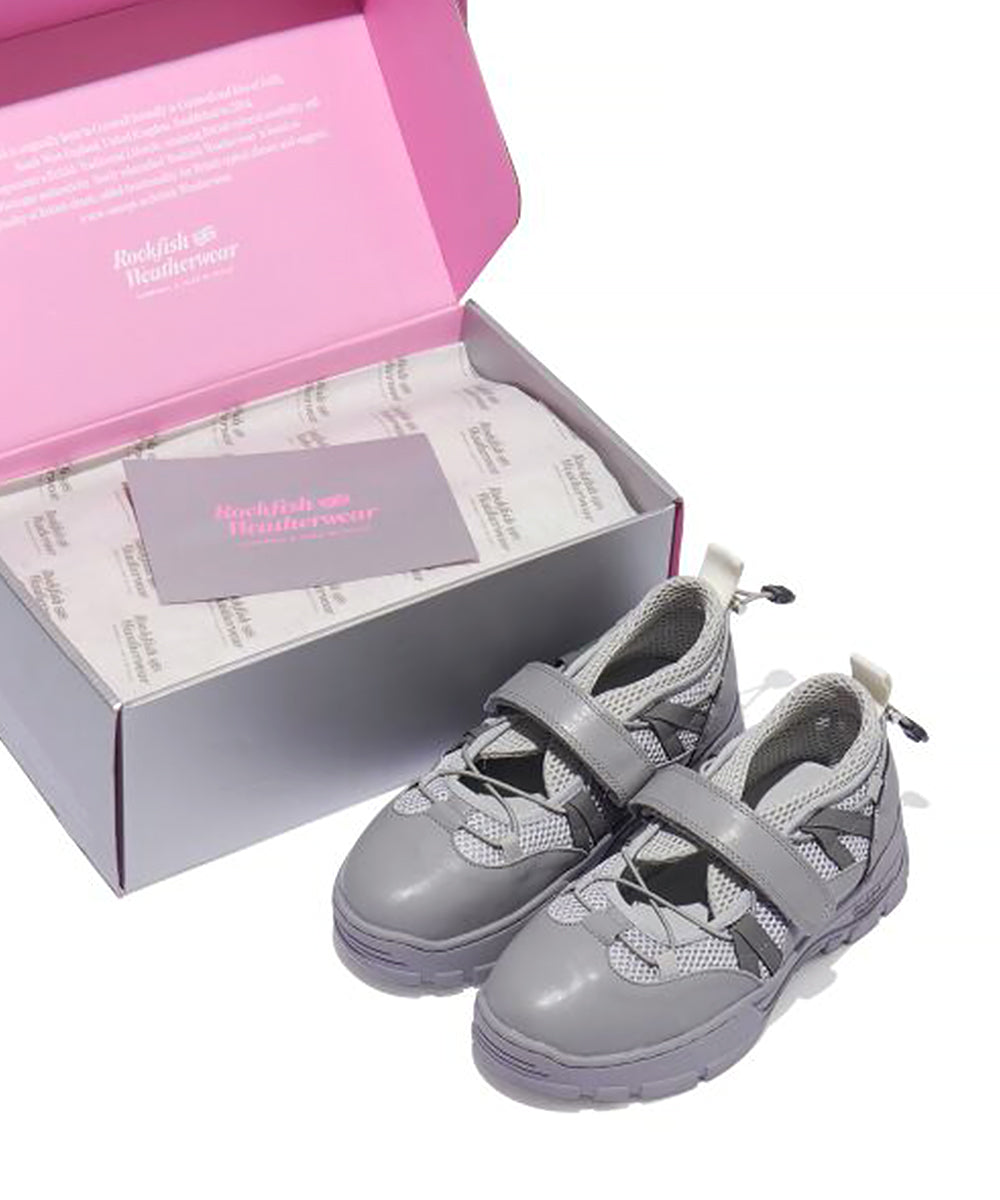 รองเท้าผ้าใบ BRYN VELCRO SNEAKERS - GREY