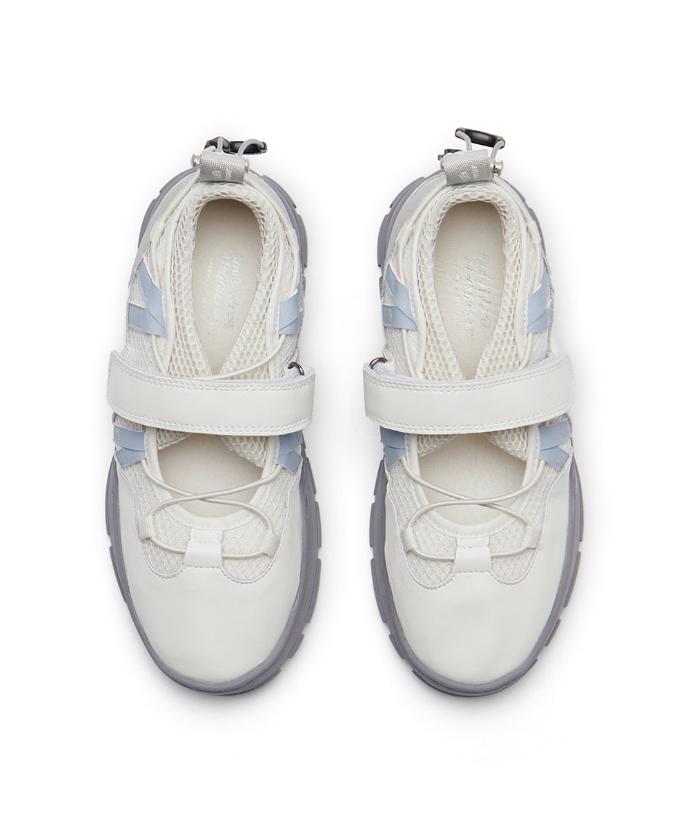 รองเท้าผ้าใบ BRYN VELCRO SNEAKERS - WHITE