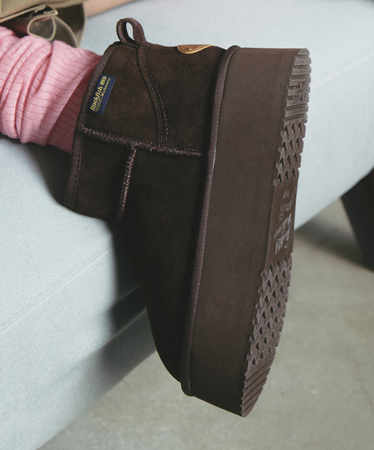 รองเท้าบูทกันหนาว ORIGINAL MAXI FLATFORM BOOTS MINI (3.5inch) - CHOCO