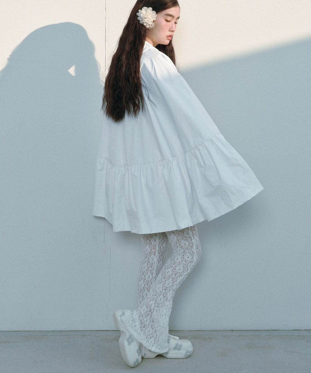 X MINJUKIM FLORAL SHADOW CLOG - WHITE
