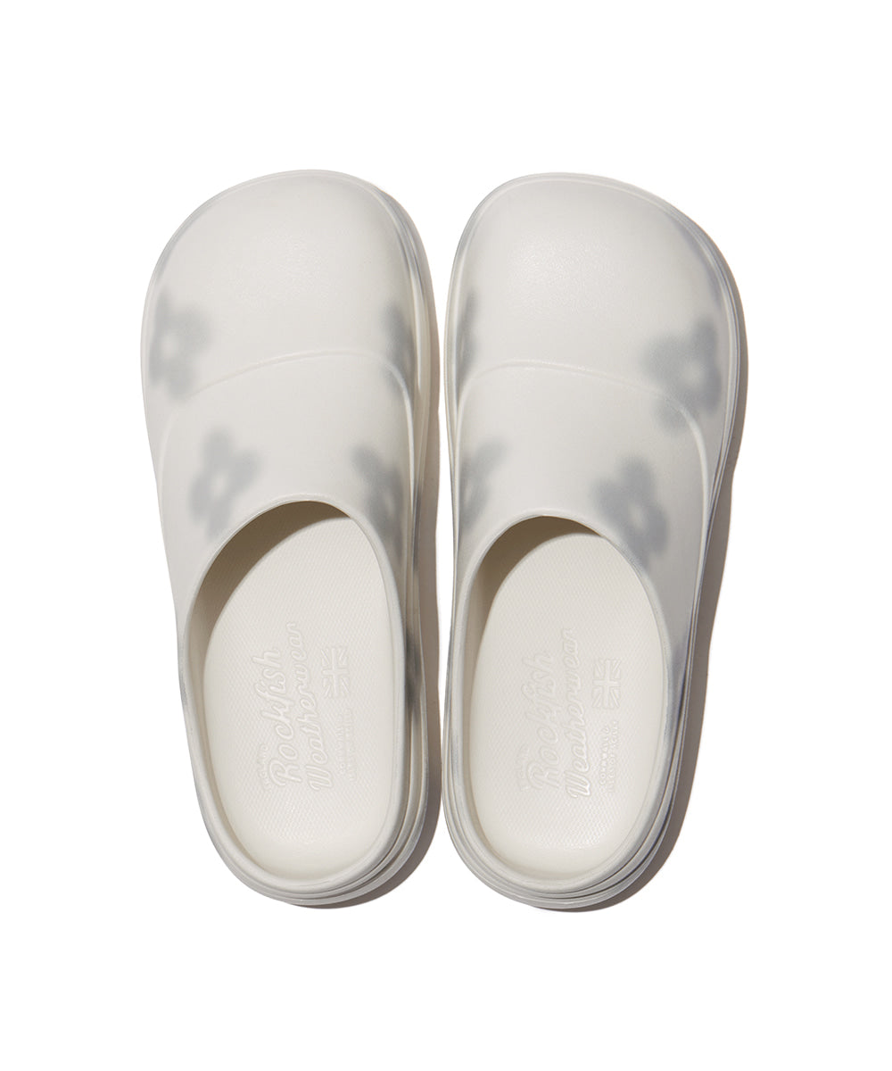 X MINJUKIM FLORAL SHADOW CLOG - WHITE