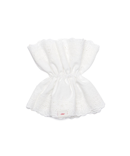 ยางรัดผม EYELET SCRUNCHIE - WHITE