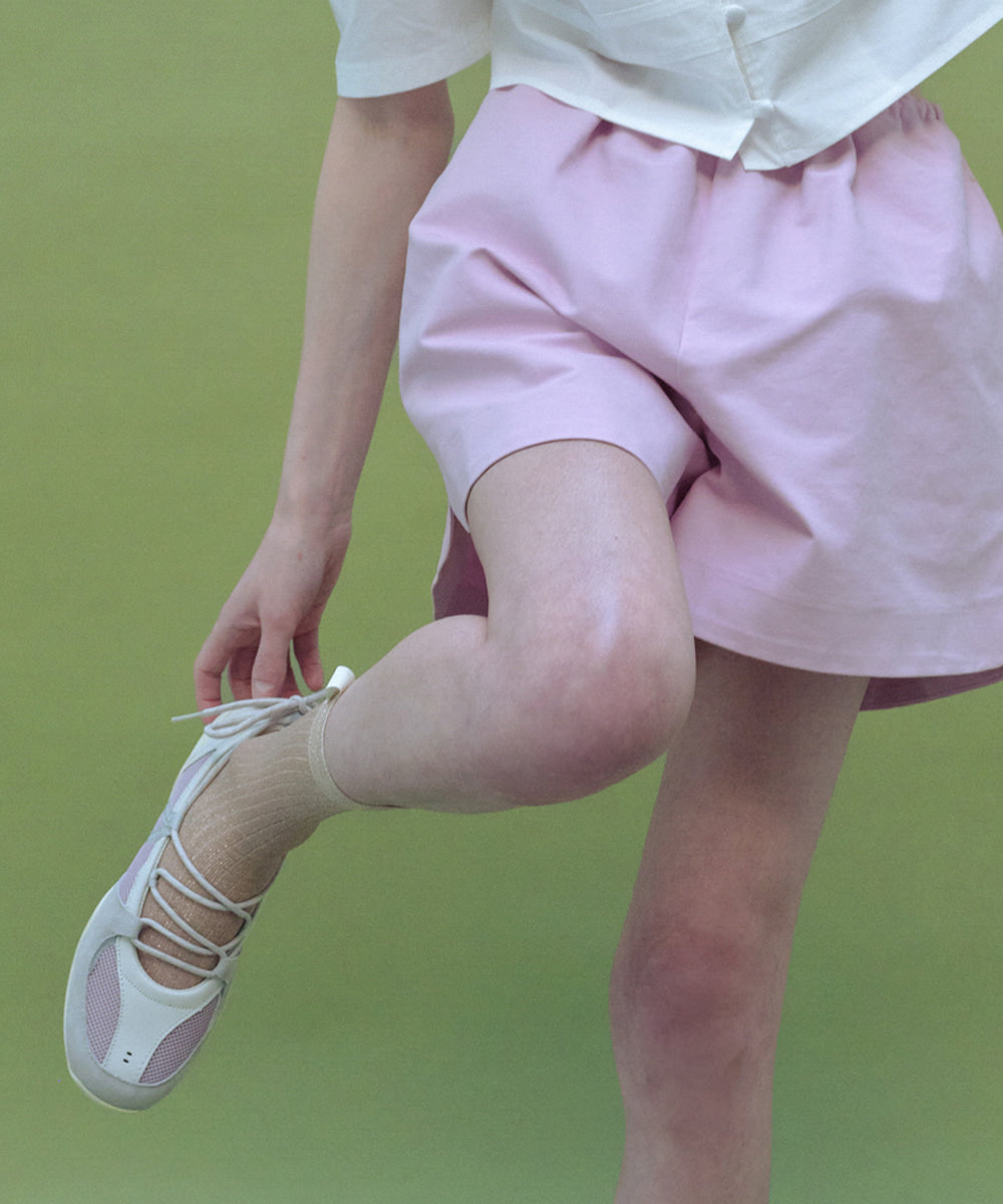 รองเท้าผ้าใบ NICOLE WEAVING LACEUP SNEAKERS - ASH LAVENDER