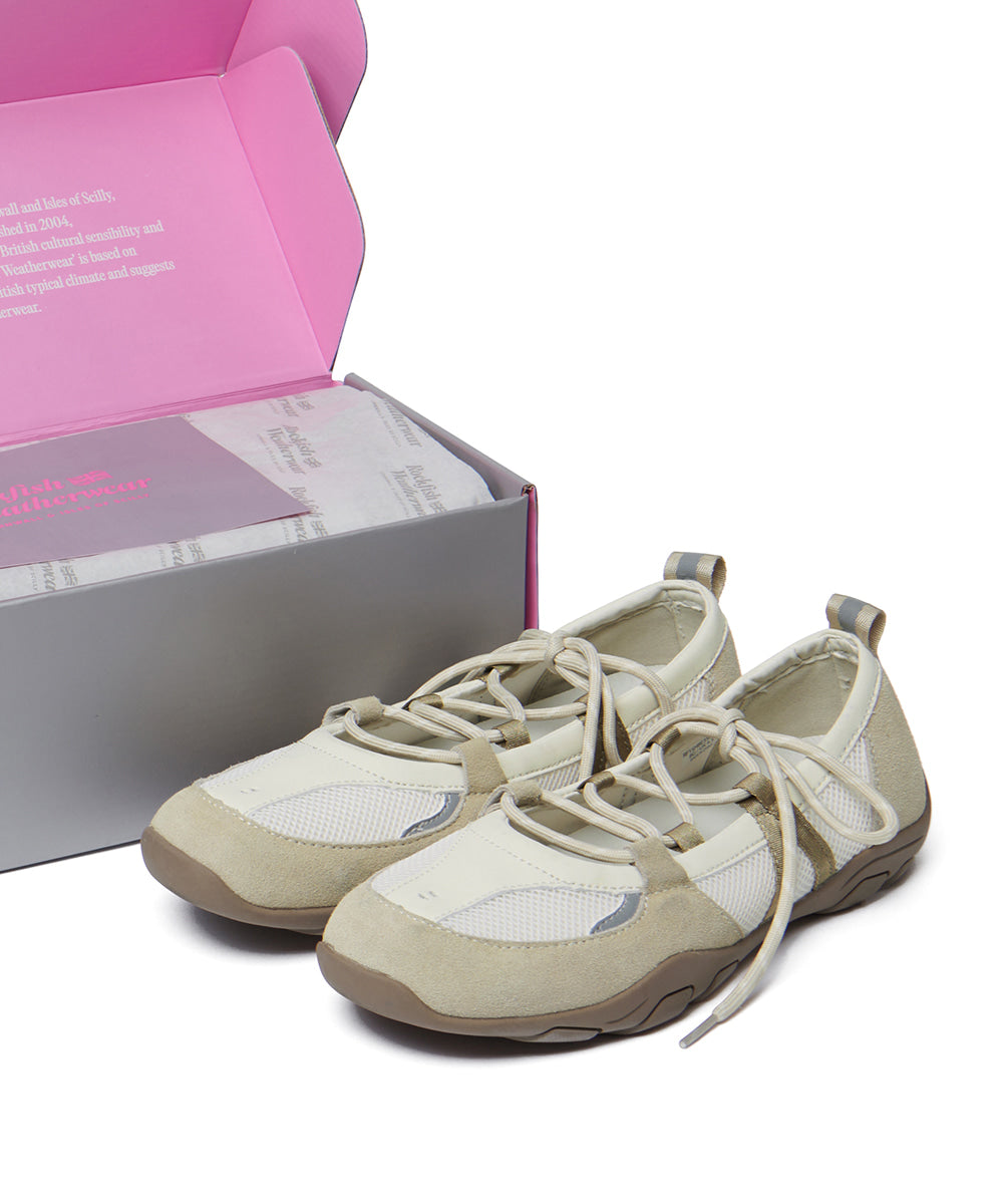 NICOLE WEAVING LACEUP SNEAKERS - BEIGE