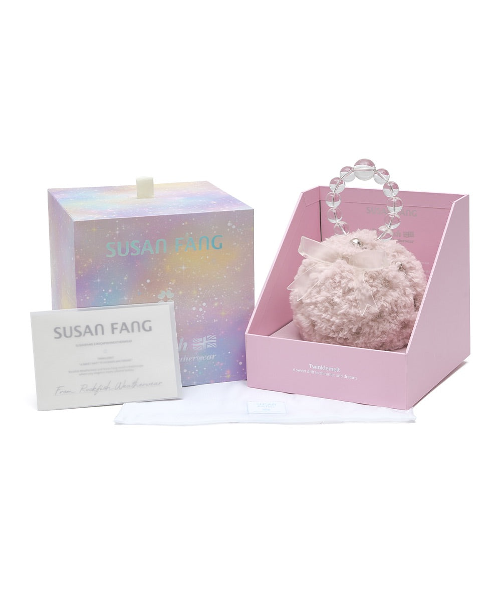 X SUSAN FANG FURRY BUBBLE BOW BAG - PINK