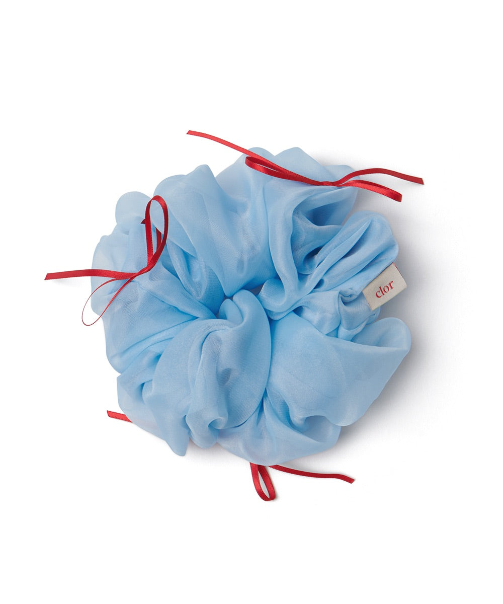 RIBBON ORGANZA SCRUNCHIE - BLUE