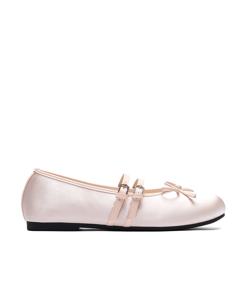 รองเท้าแมรี่เจน SQUARE TOE TWO STRAP MARYJANE SATIN - PINK