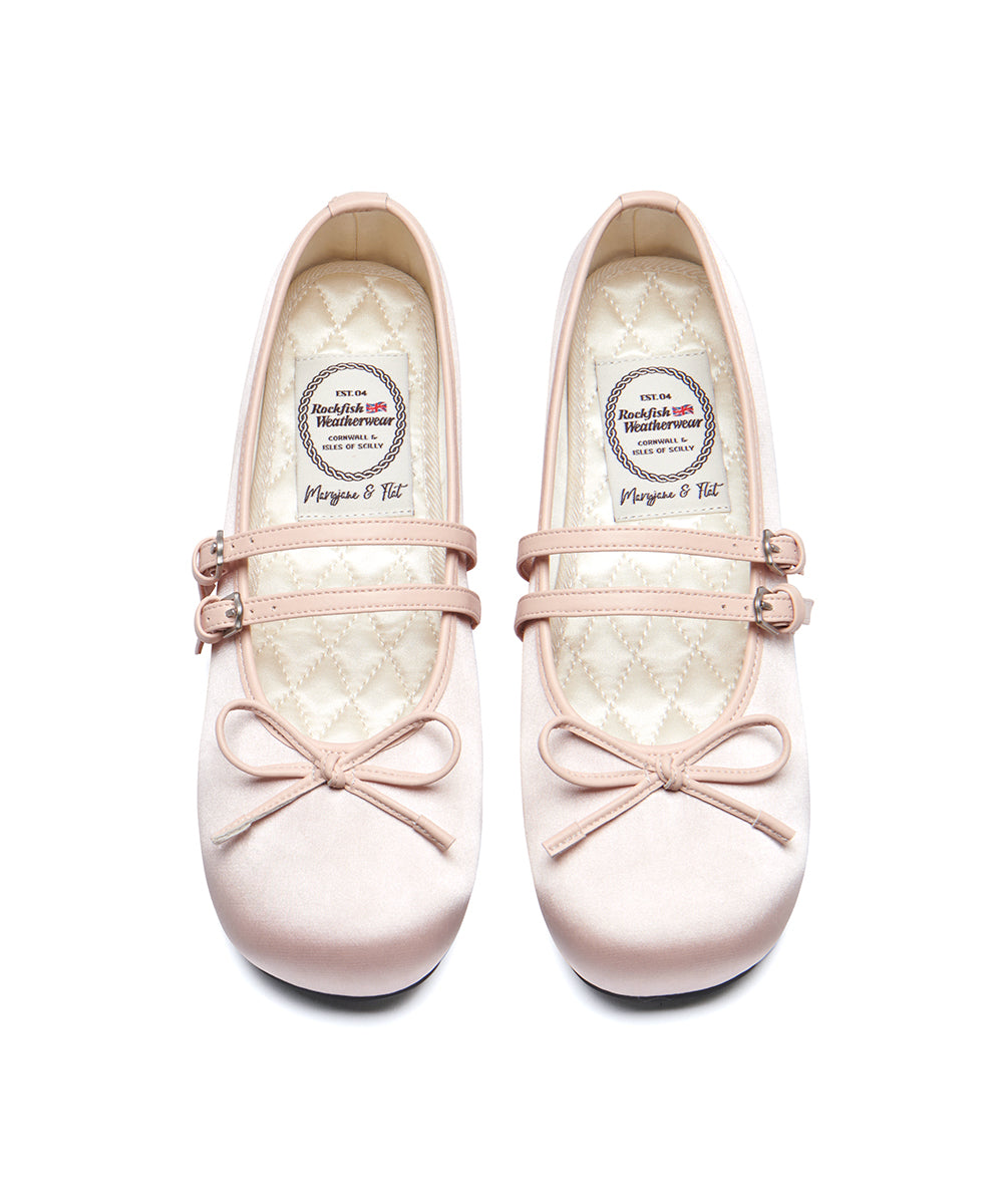 รองเท้าแมรี่เจน SQUARE TOE TWO STRAP MARYJANE SATIN - PINK