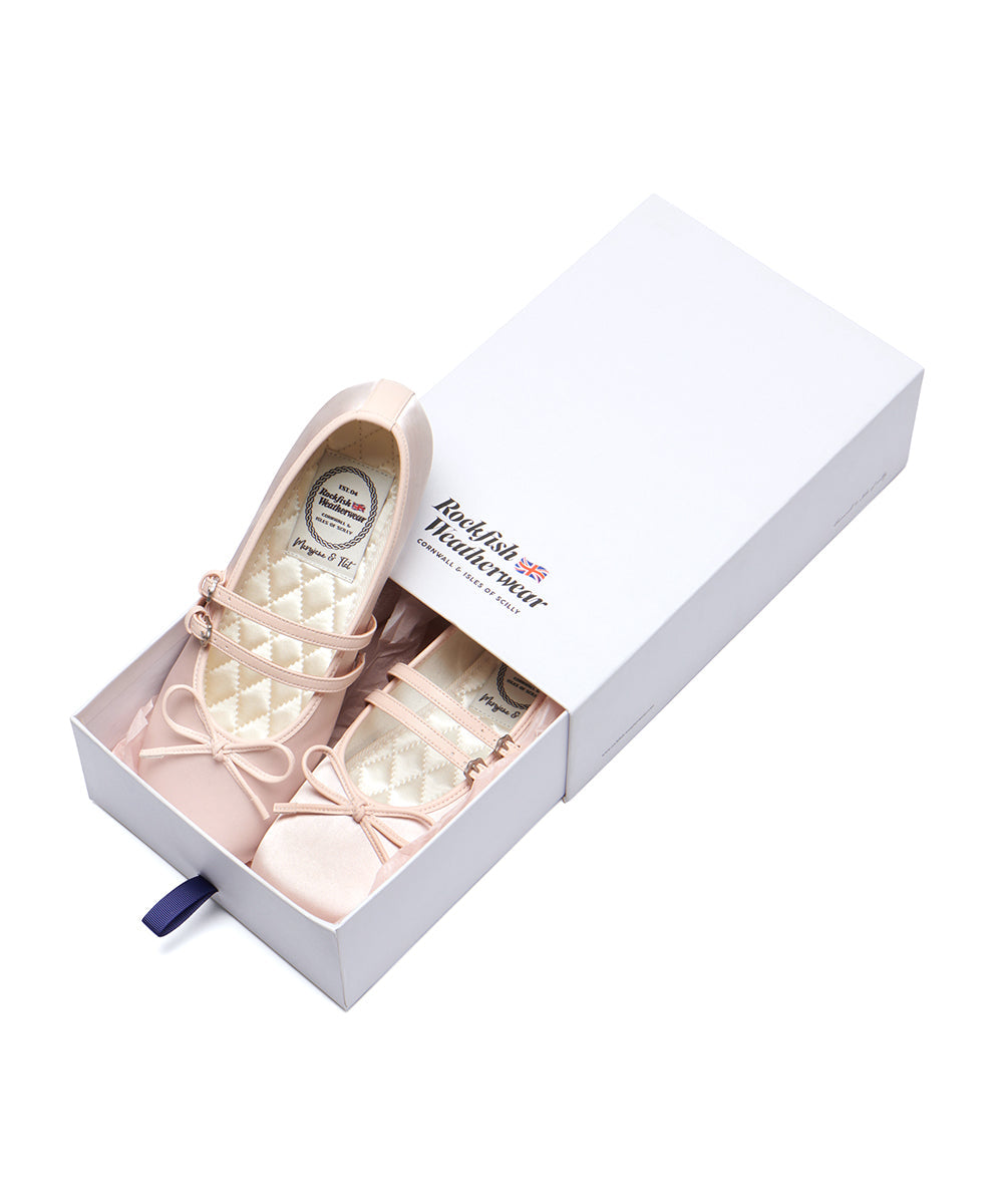 รองเท้าแมรี่เจน SQUARE TOE TWO STRAP MARYJANE SATIN - PINK
