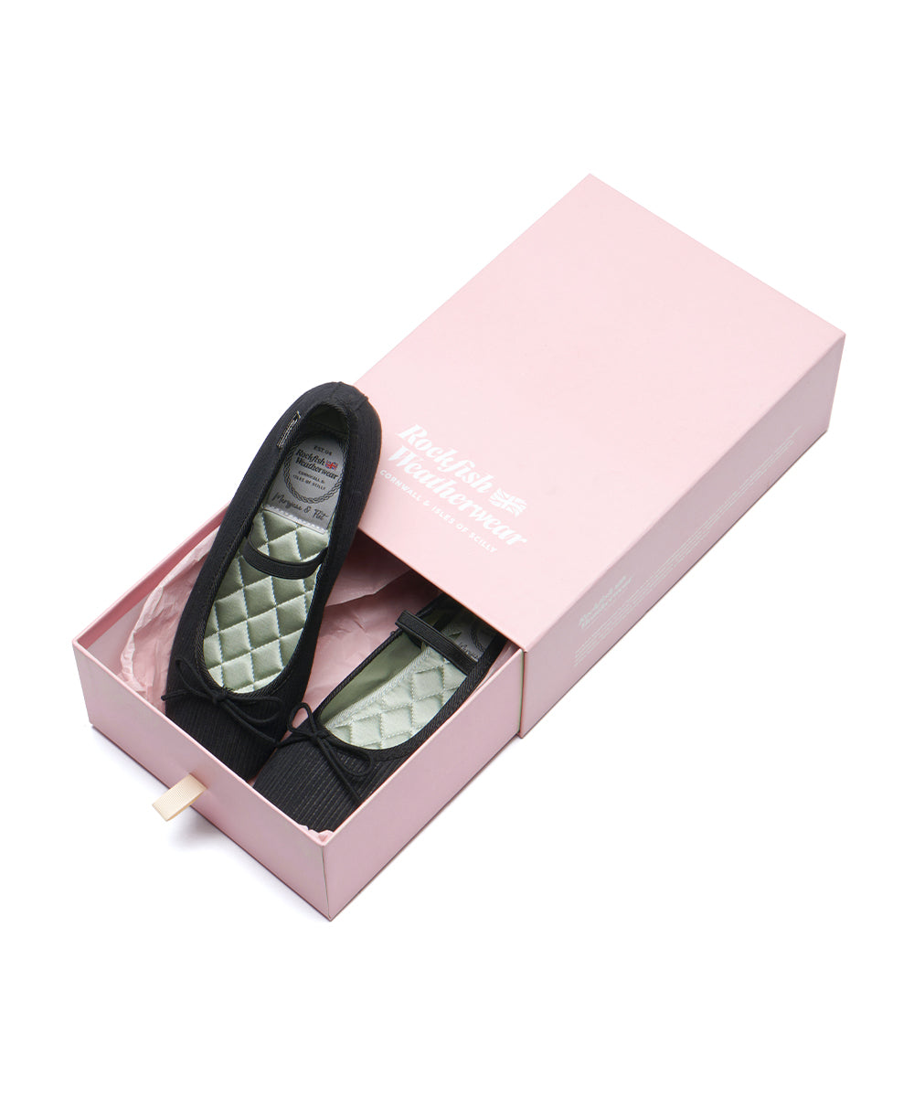 รองเท้าลำลอง HAZEL RIBBON FLAT - BLACK