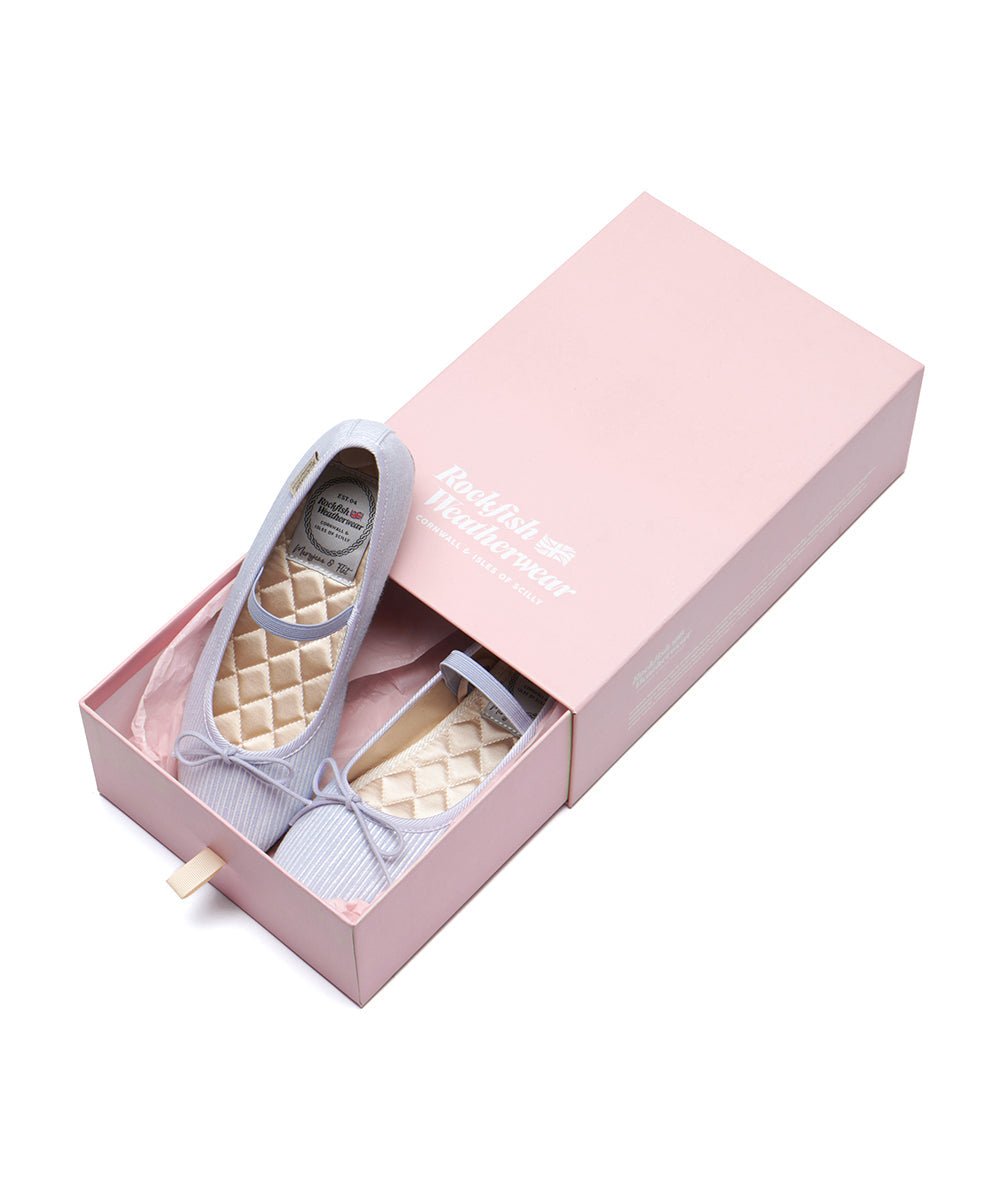 รองเท้าลำลอง HAZEL RIBBON FLAT - BLUE