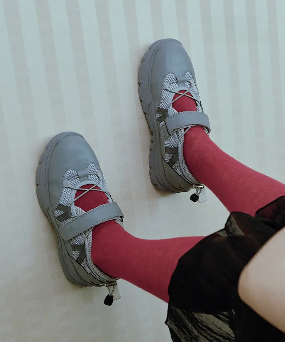 รองเท้าผ้าใบ BRYN VELCRO SNEAKERS - GREY