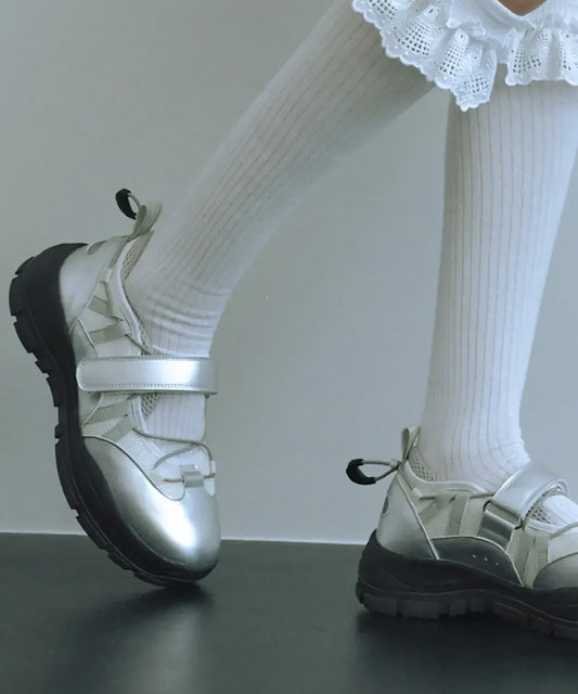 รองเท้าผ้าใบ BRYN VELCRO SNEAKERS - SILVER