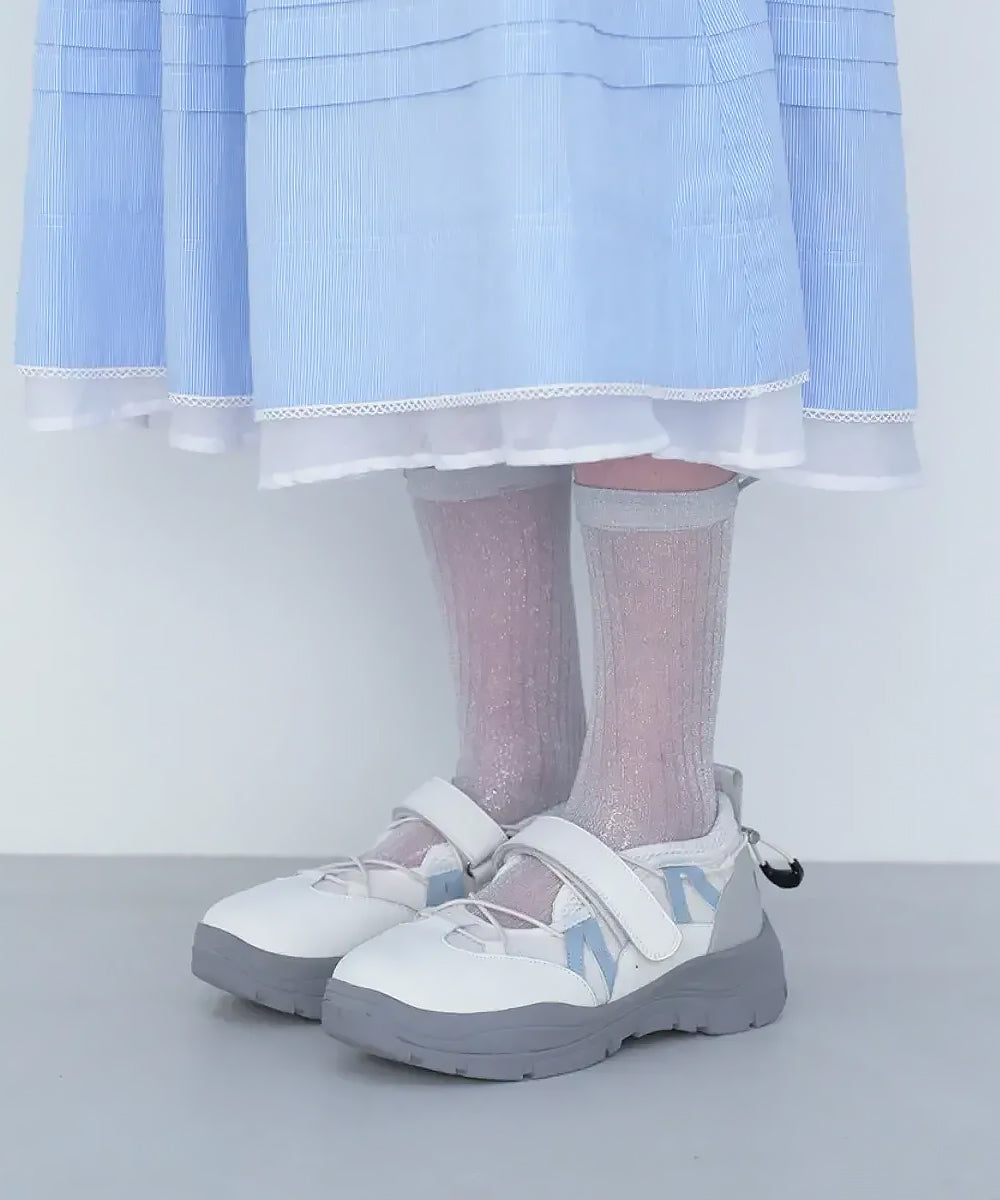รองเท้าผ้าใบ BRYN VELCRO SNEAKERS - WHITE