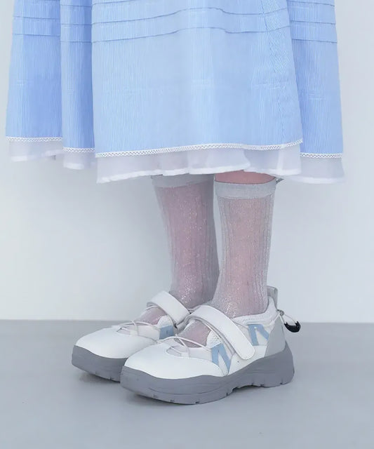 รองเท้าผ้าใบ BRYN VELCRO SNEAKERS - WHITE