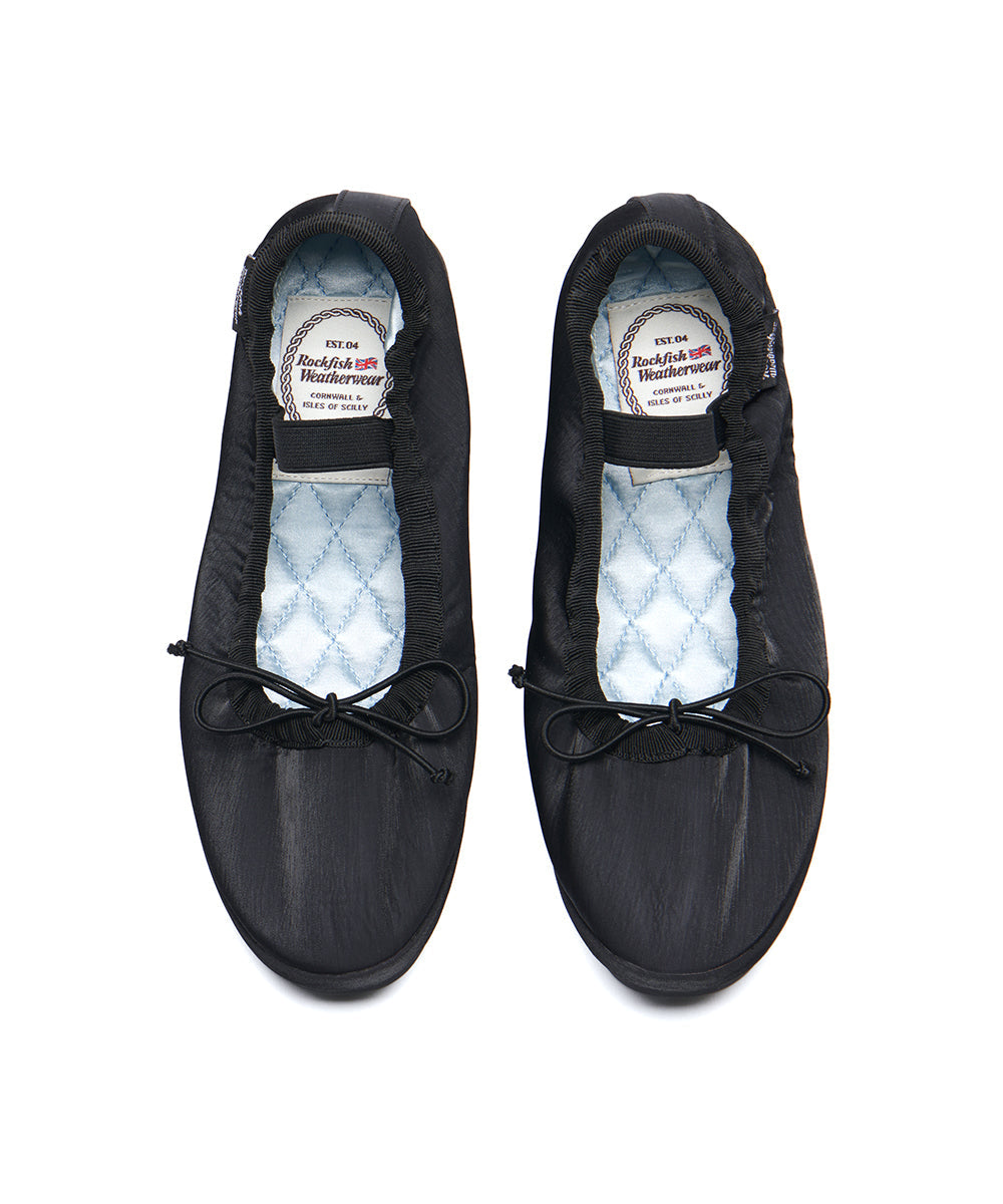 WISLEY QUILTED SCRUNCH FLAT - BLACK