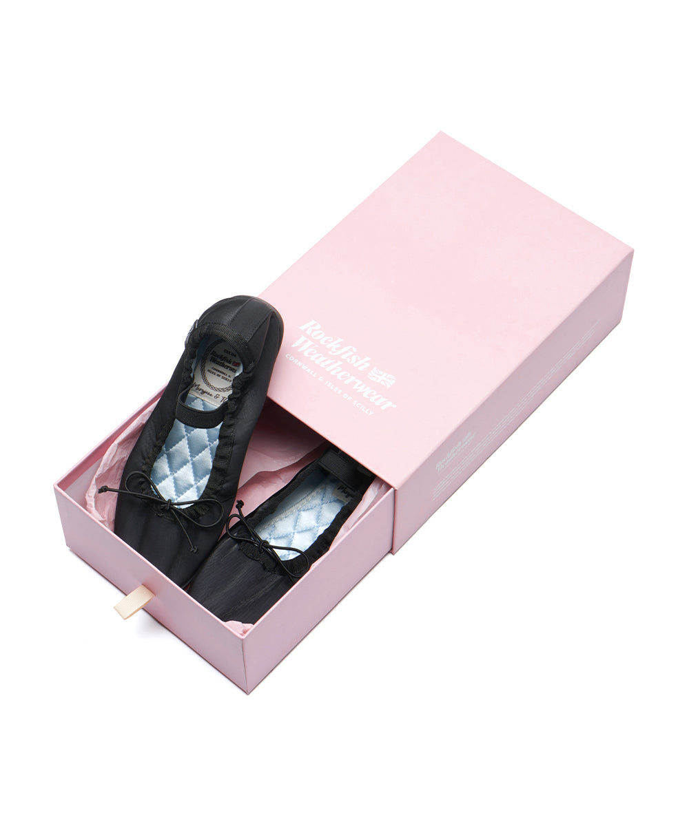 WISLEY QUILTED SCRUNCH FLAT - BLACK