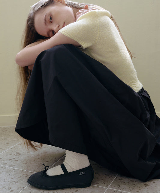 รองเท้าลำลอง WISLEY QUILTED SCRUNCH FLAT - BLACK