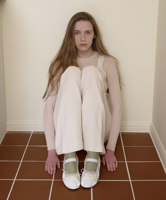 รองเท้าลำลอง WISLEY QUILTED SCRUNCH FLAT - WHITE