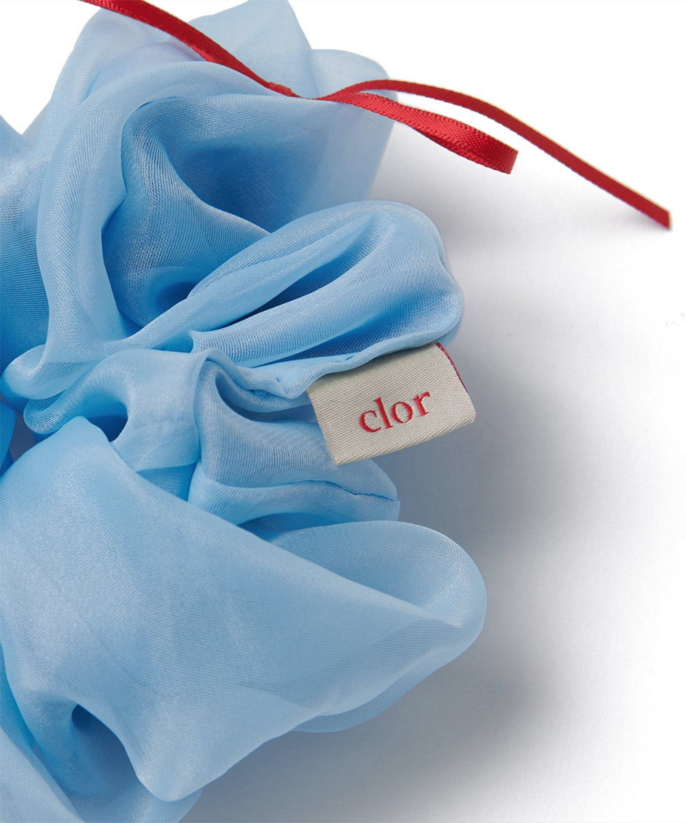 RIBBON ORGANZA SCRUNCHIE - BLUE