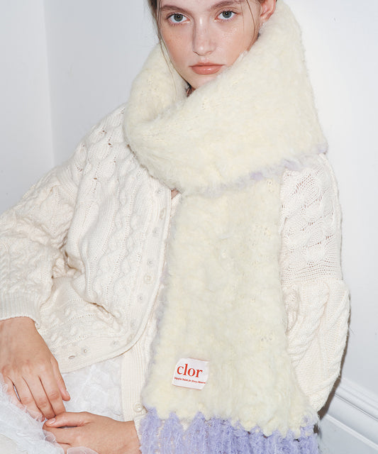 ผ้าพันคอ OVERSIZED SHAGGY SCARF - BUTTER