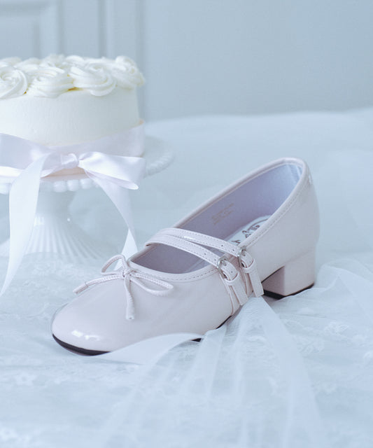 รองเท้าแมรี่เจน SQUARE TOE TWO STRAP MARYJANE (4CM) - PINK