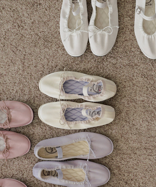 รองเท้าลำลอง WISLEY QUILTED SCRUNCH FLAT - BUTTER