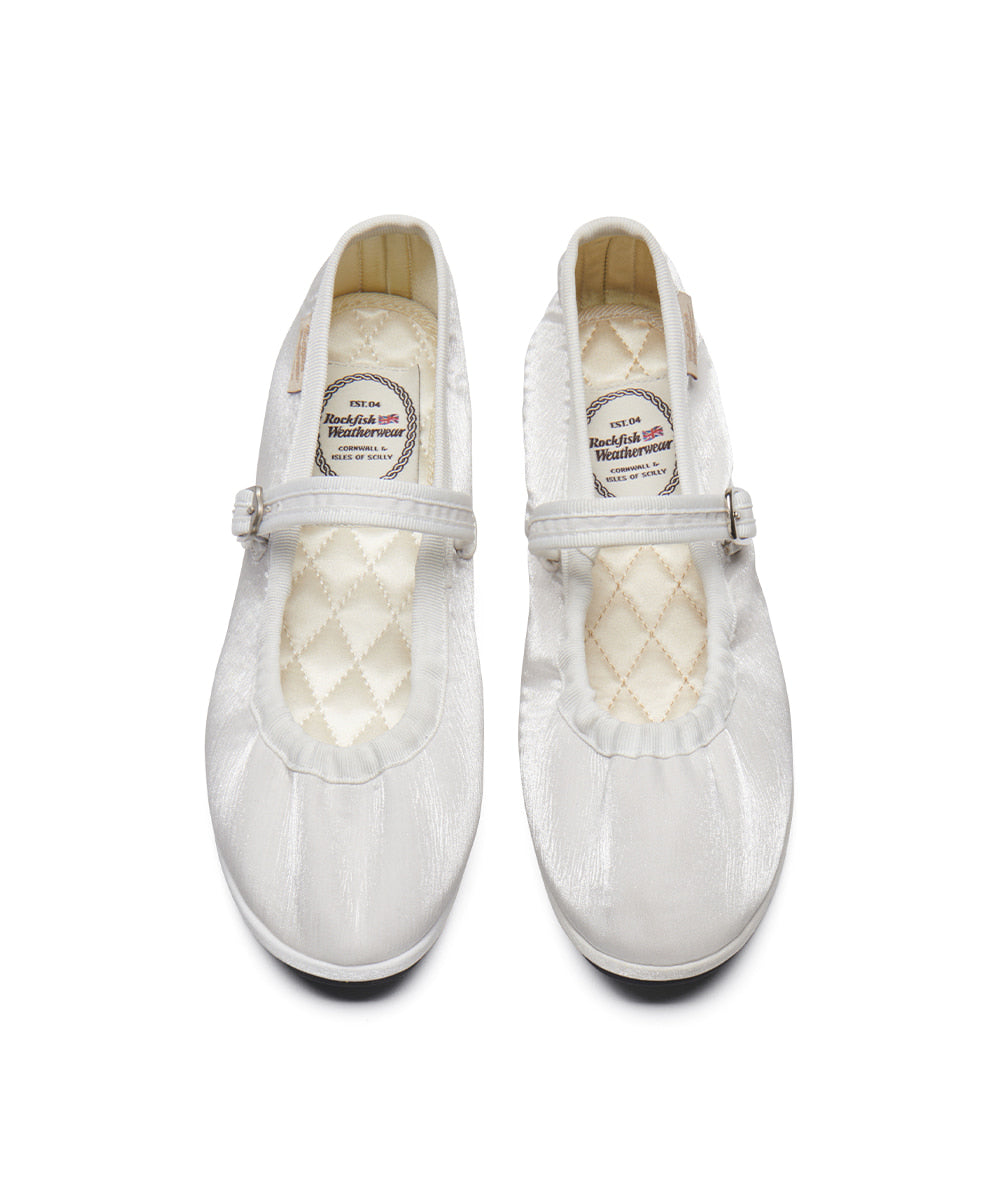 รองเท้าแมรี่เจน WISLEY QUILTED SCRUNCH MARYJANE - WHITE