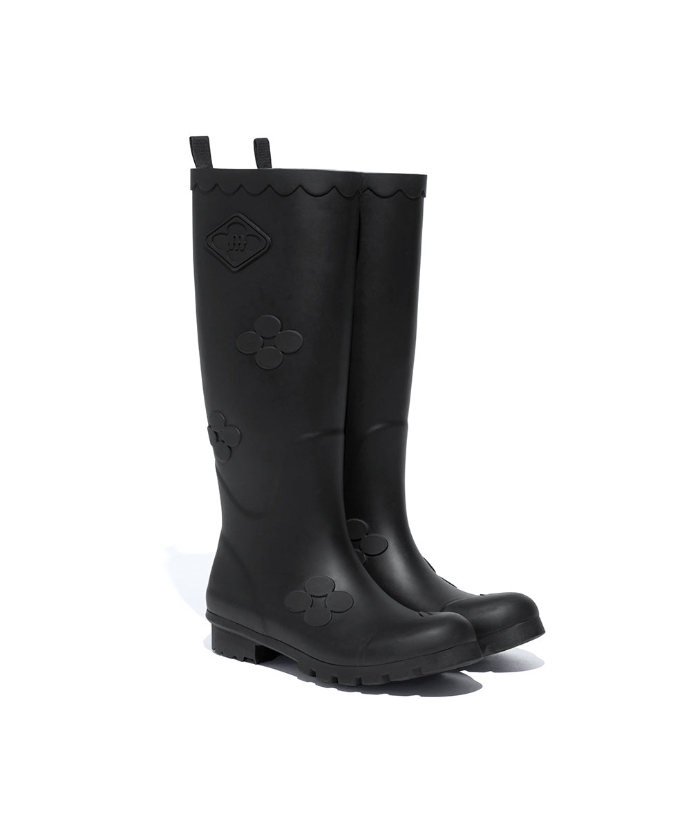 รองเท้าบูท X MINJUKIM FLORAL SHADOW BOOTS LONG - BLACK