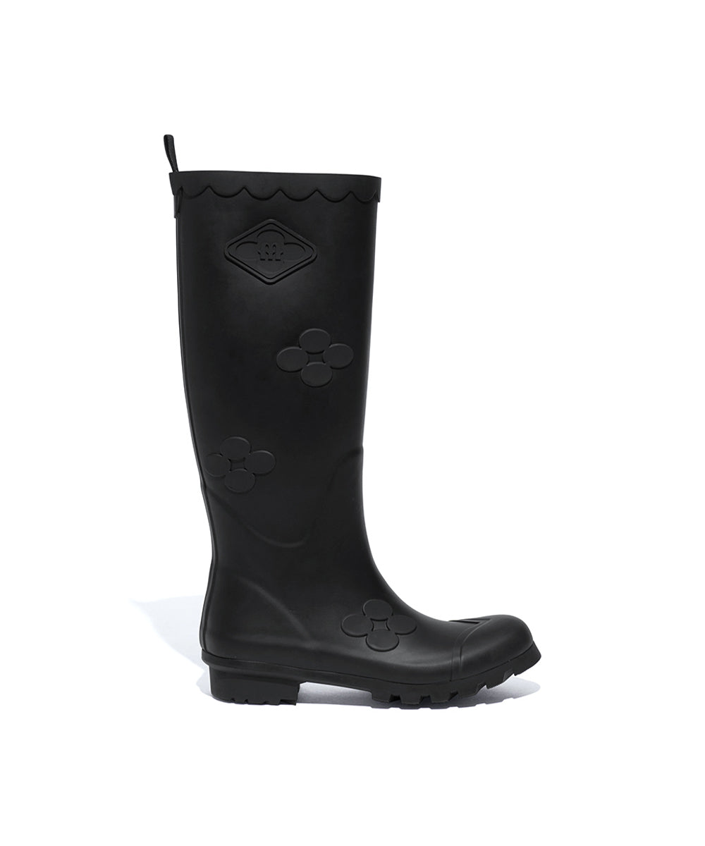 รองเท้าบูท X MINJUKIM FLORAL SHADOW BOOTS LONG - BLACK