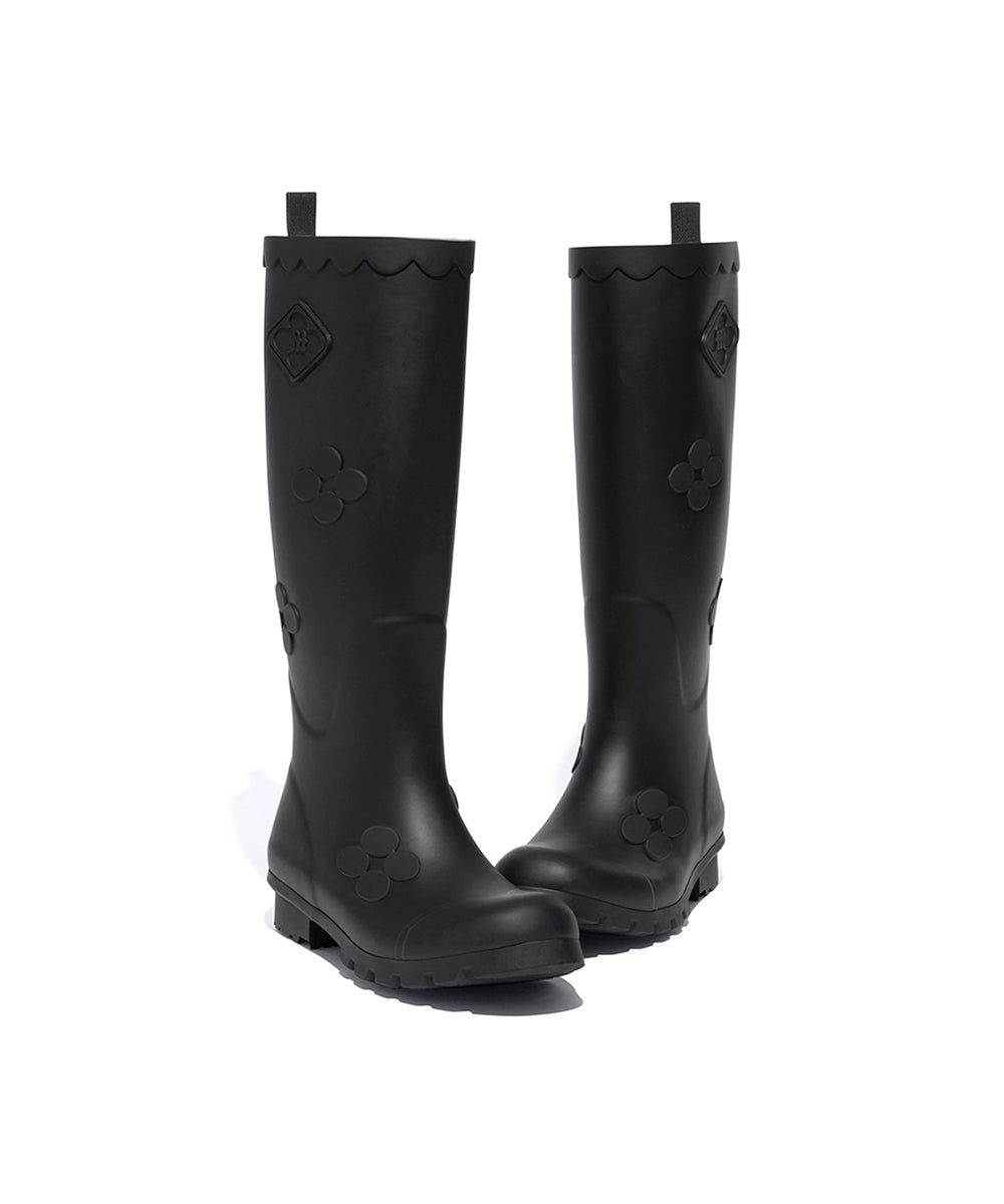 รองเท้าบูท X MINJUKIM FLORAL SHADOW BOOTS LONG - BLACK