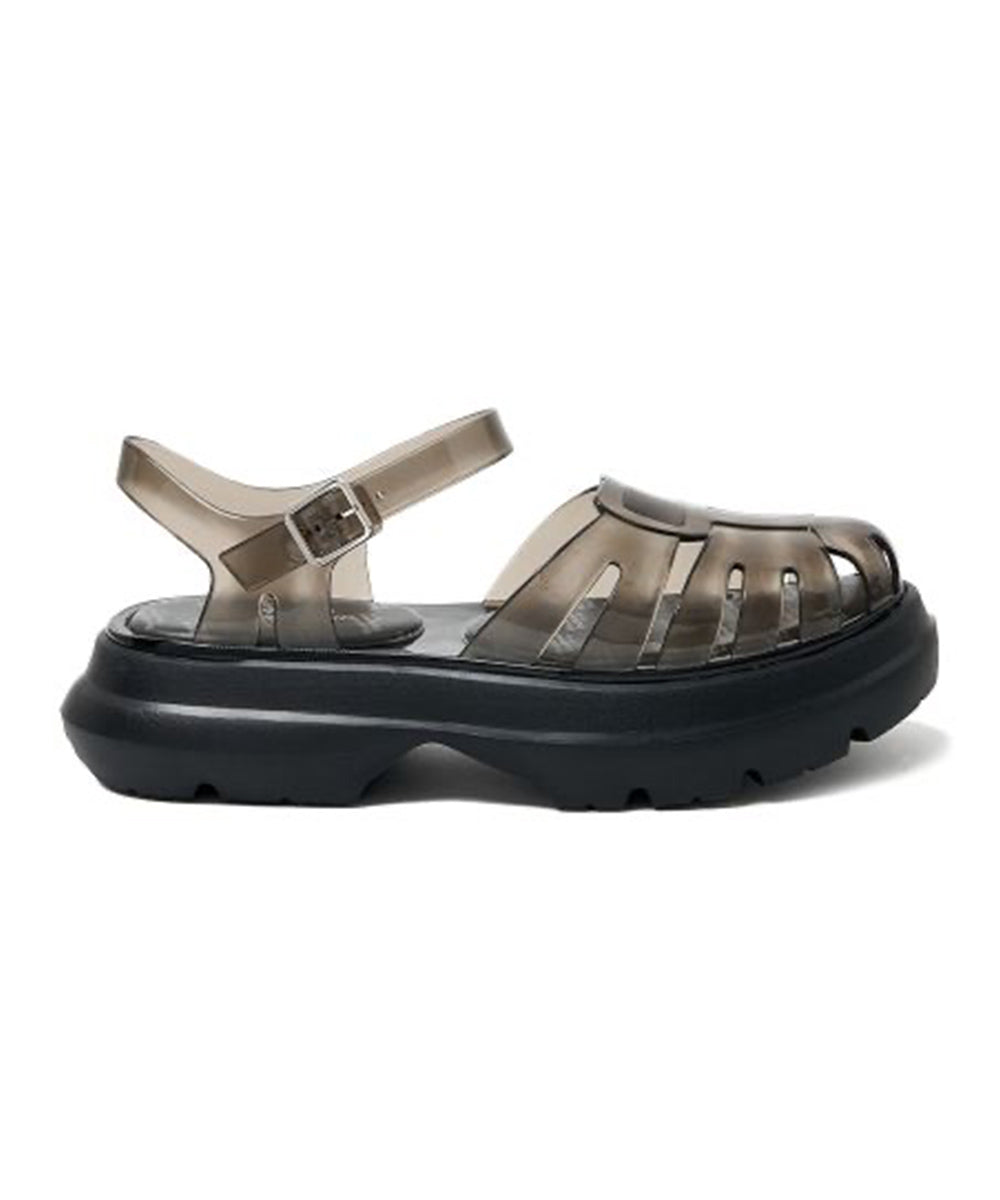 รองเท้าเจลลี่ GLAIR FLATFORM FISHERMAN SANDALS - CLEAR BLACK