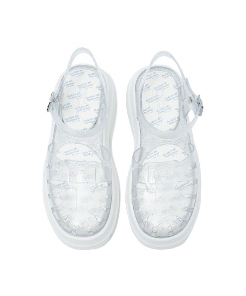 รองเท้าเจลลี่ GLAIR FLATFORM FISHERMAN SANDALS - CLEAR SILVER GLITTER