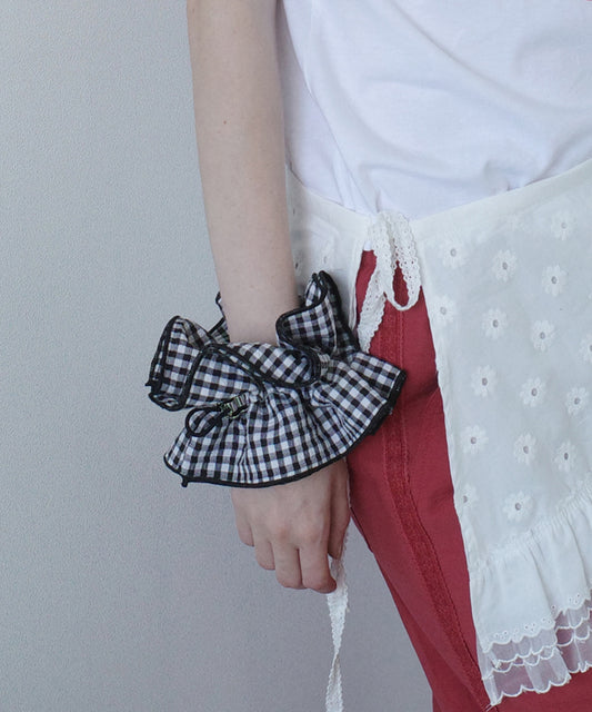 ยางรัดผม SEERSUCKER SCRUNCHIE - BLACK