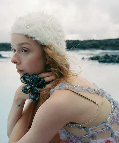 หมวกบีนนี่ X SUSAN FANG FURRY BUBBLE HAT - WHITE