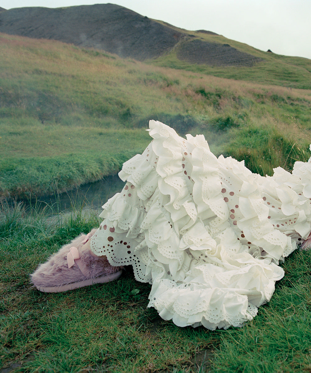 X SUSAN FANG FURRY MULE - PINK