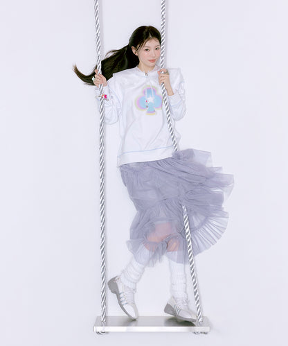 รองเท้าผ้าใบ X ILLIT BLISS HEELS LACEUP SNEAKERS - WHITE