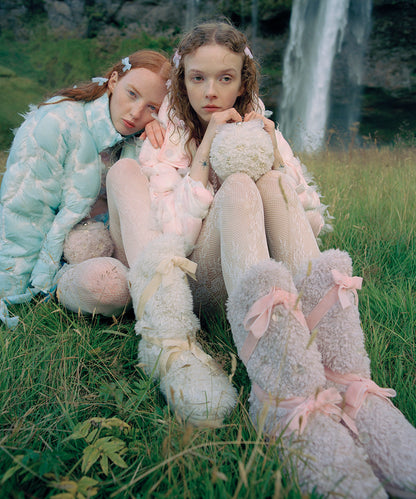 รองเท้าบูทกันหนาว X SUSAN FANG FURRY MIDDLE BOOTS - CREAM