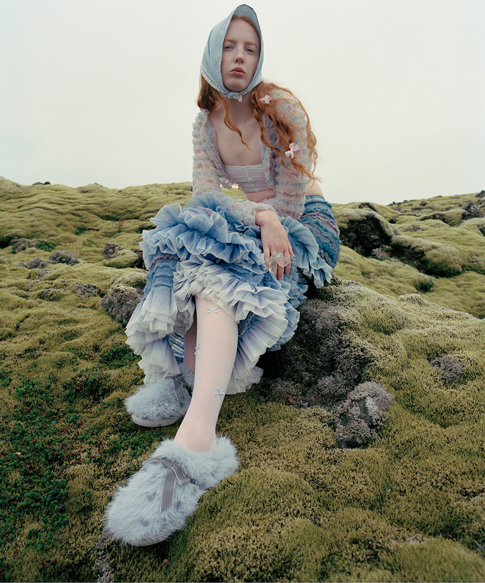 รองเท้าเปิดส้น X SUSAN FANG FURRY MULE - BLUE