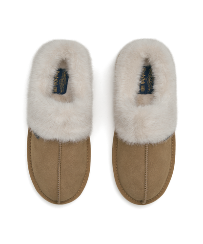 รองเท้าเปิดส้น CLOUDY FLATFORM FUR MULE - CHESTNUT