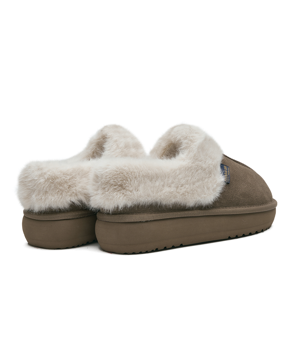 รองเท้าเปิดส้น CLOUDY FLATFORM FUR MULE - COCOA