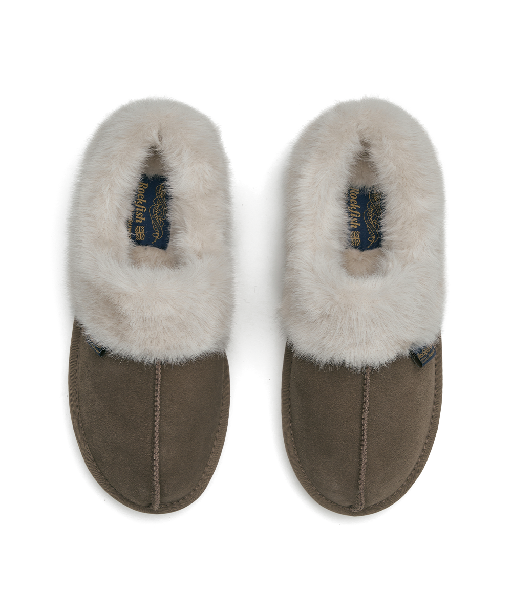รองเท้าเปิดส้น CLOUDY FLATFORM FUR MULE - COCOA
