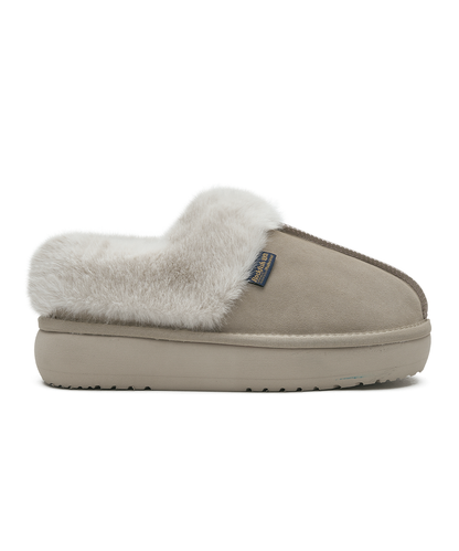 รองเท้าเปิดส้น CLOUDY FLATFORM FUR MULE - SAND