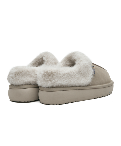 รองเท้าเปิดส้น CLOUDY FLATFORM FUR MULE - SAND